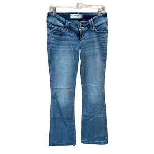 HOLLISTER Low-Rise Bootcut Jeans Flower Embroidered Back Pockets 8R, 29W 39L